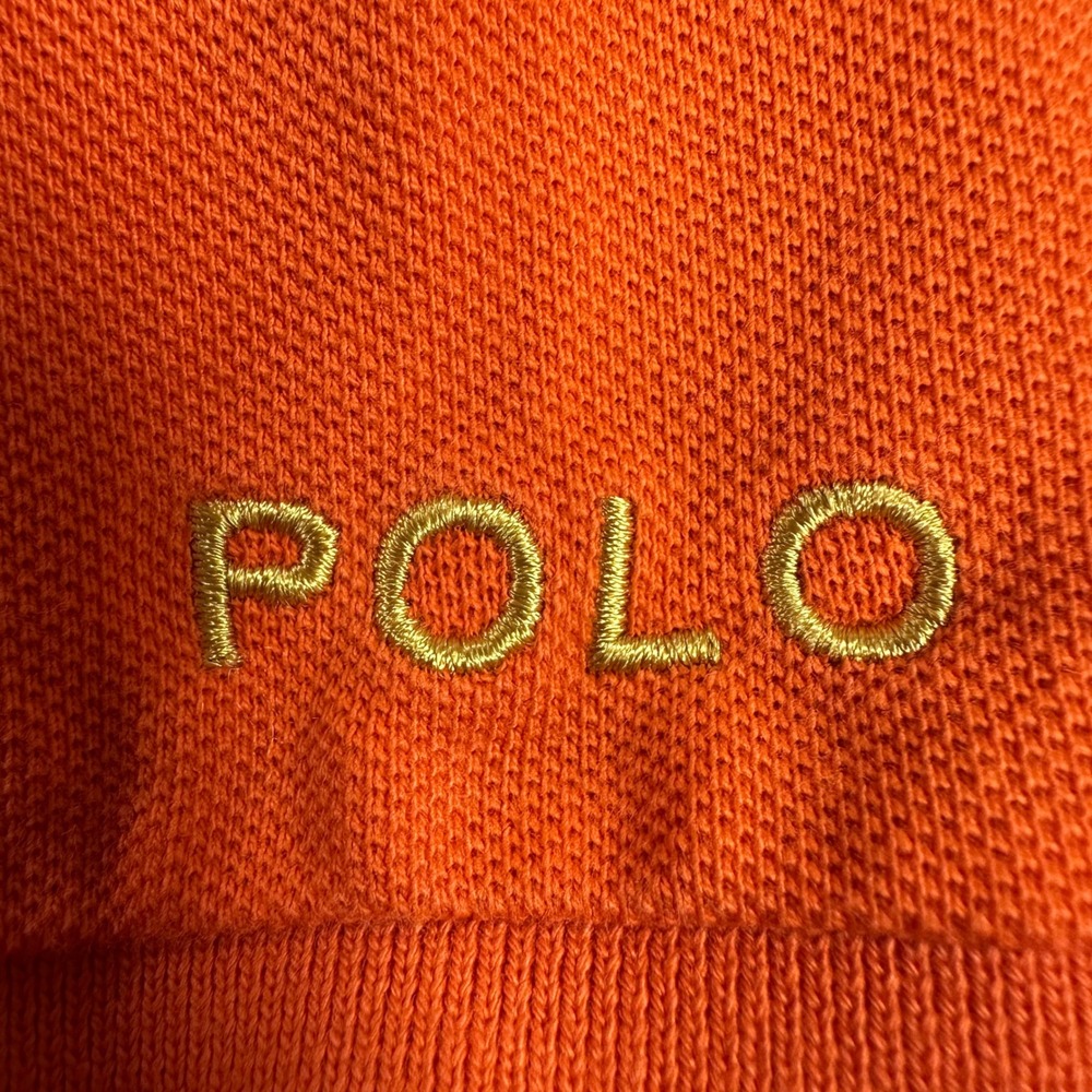 Polo Ralph Lauren Polo Shirt Mens M Medium Orange Crest Custom Slim Fit Pique - Picture 9 of 15